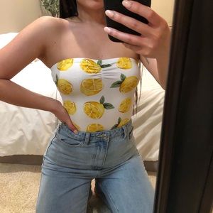 Lemon sleeveless bodysuit